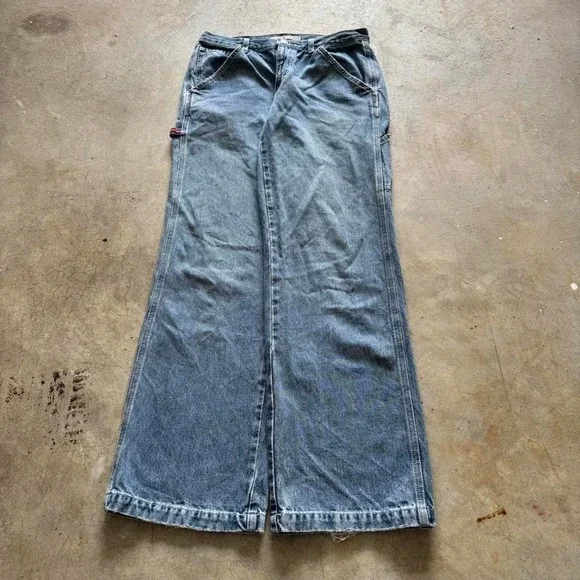 Baggy Tommy Hilfiger Carpenter Wide Leg Jnco Styl Y2k Vintage Denim Jeans 30x32 - Picture 5 of 8